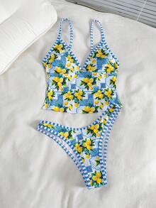 Swim Mod Bộ đồ bơi hai mảnh Tankini ôm sát, phong cách lãng mạn, thoải mái, in họa tiết hoa chanh, thích hợp cho kỳ nghỉ xuân, mùa tựu trường, lễ hội Oktoberfest, các lễ hội âm nhạc, kỳ nghỉ lễ, chương trình khuyến mãi mùa xuân, đồ bơi đi biển mùa xuân hè, đồ bơi in họa tiết gạch xanh, quần bikini cạp cao, đồ bơi kín đáo cho kỳ nghỉ, bikini kiểu Địa Trung Hải, đồ bơi in họa tiết cam chanh, đồ bơi dự tiệc bể bơi mùa hè, Tankini có dây đeo điều chỉnh được, đồ bơi nữ 2026, Tankini đi nghỉ dưỡng. - Nhiều màu - Xem 8
