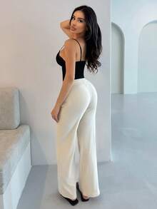 Shopreo Quần dài lưng cao dệt kim mềm mại - Màu Xám nhạt - Xem 2