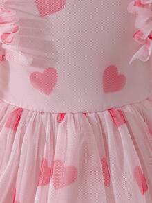 Glamorique Kids Robe de demoiselle d'honneur fleurie pour bébé fille, mariage, fille de fleurs, élégante, amour, Saint-Valentin - Rose bonbon - Voir 6