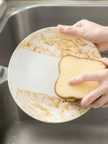 Joivida 2 Heavy-Duty Exfoliating Sponges, Toast-Shaped Sponges, Cute Deep-Cleaning Thickened Exfoliating Kitchen Sponges, Sandwich-Style Dishwashing Sponges For Cleaning The Kitchen. - Multicolor - View 7