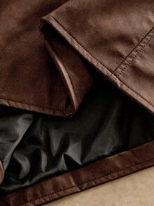 HIMLAND Herrjacka med dragkedja, casual, mode, gata, daglig pendling, mångsidig, ståkrage, höst - Brun - Visa 6