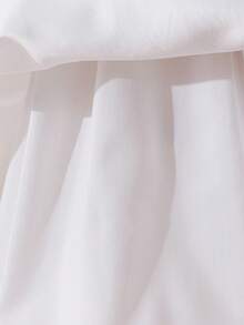 Glamorique Kids Mädchen Weiß 3D Blumen ärmelloses Tüll Volant Kleid, elegantes Blumenmädchen Hochzeitsgast Party Kleid