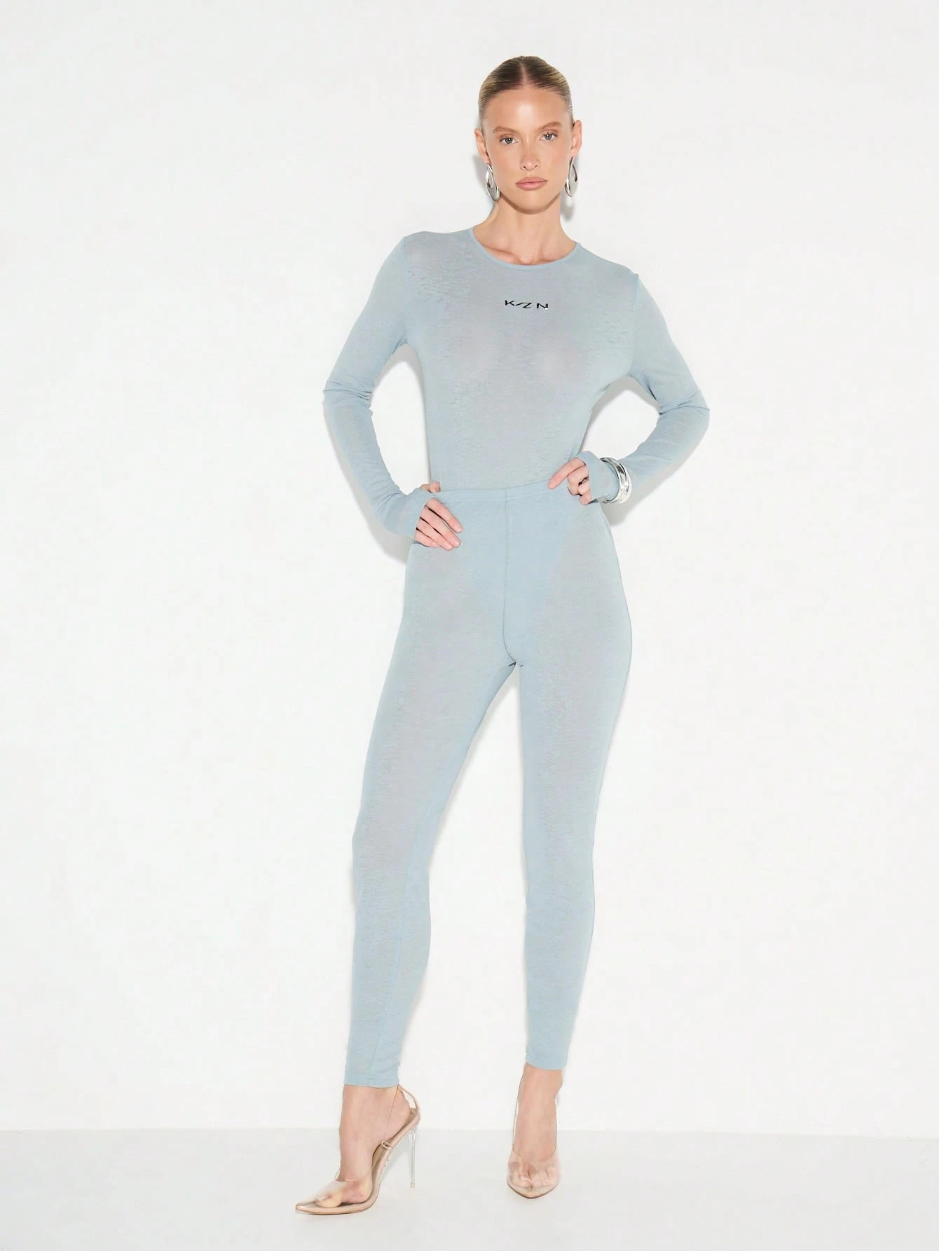 KIZN Ribbed Knit Leggings With Small Logo