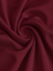 SHEIN Girlism Burgundy Knit Asymmetric Shoulder Ruched Waist Elegant Casual Snug Fit Dress For Teen Girls - Burgundy - View 6