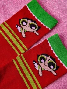 THE POWERPUFF GIRLS X SHEIN Women Crew Socks - Multicolor - View 4