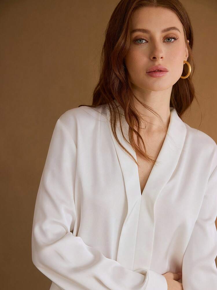 BLOUSE POLYVALENTE COL V POUR FEMMES