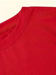 Mujer camiseta casual urbana estampado corazones gráficos creativos holgada cuello redondo manga corta primavera verano ocasión diaria - Rojo - Ver 5