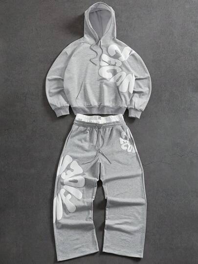 PAVTROS Set de hanorac cu mânecă lungă și pantaloni de trening cu șnur pentru bărbați