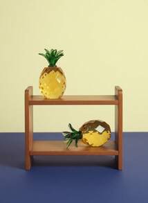 Joivida 1pc /2pcs/6pcs Yollow Crystal Pineapple Ornament Artificial Fruit Figurine Glass Fruit Statue Tabletop Centerpiece For Home Decor - Yellow - View 4