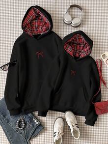 Teen Girls Casual Embroidered Sweatshirt - Black - View 4