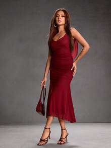 CUCCOO SZL 女士时尚优雅趾环高跟凉鞋 - 咖啡棕 - 查看 9