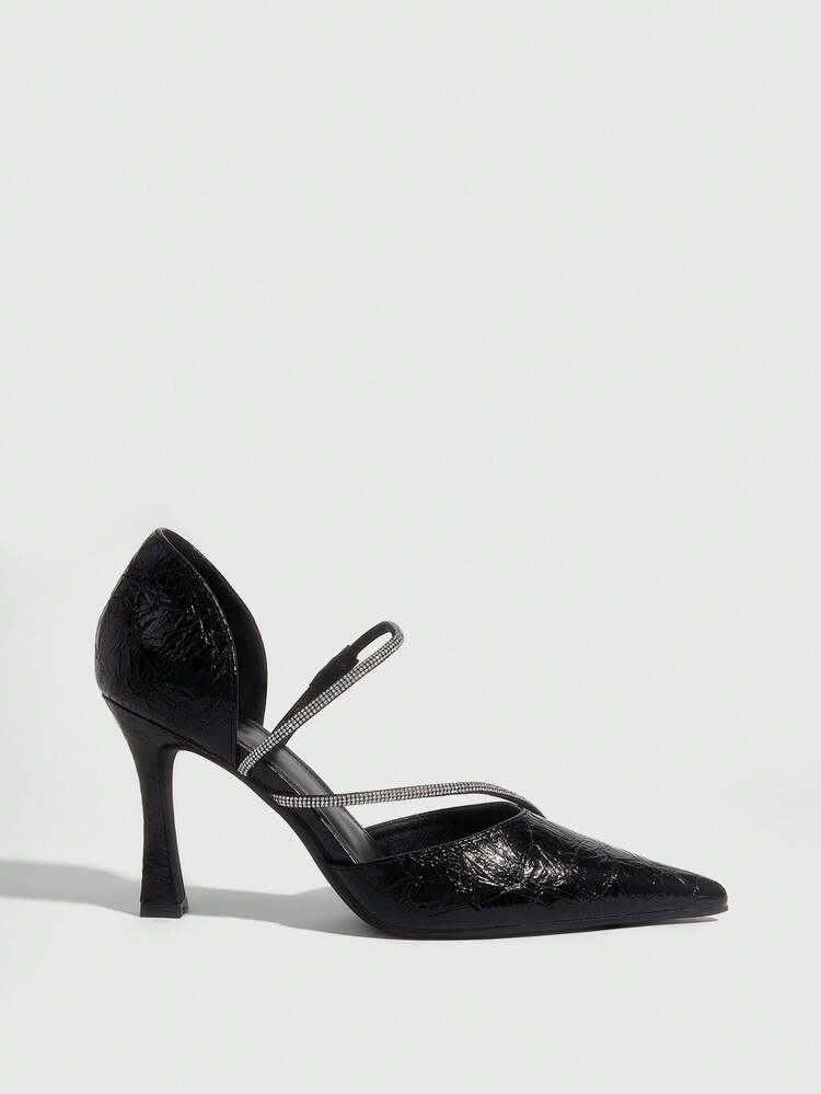 CUCCOO SZL Women's Elegant Commuter Pumps With Rhinestone Decoration For Christmas