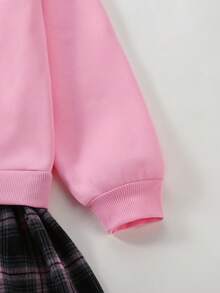 Emery Rose Kids Emery Rose Kids 少女撞色长袖休闲连衣裙，可作校服或卫衣裙，适合秋冬季穿着 - 淺粉色 - 查看 5