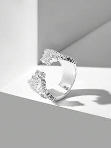 MOTF PREMIUM 18K GOLD PLATED STARRY SKY WOMEN'S SINGLE RING - Silver - View 2