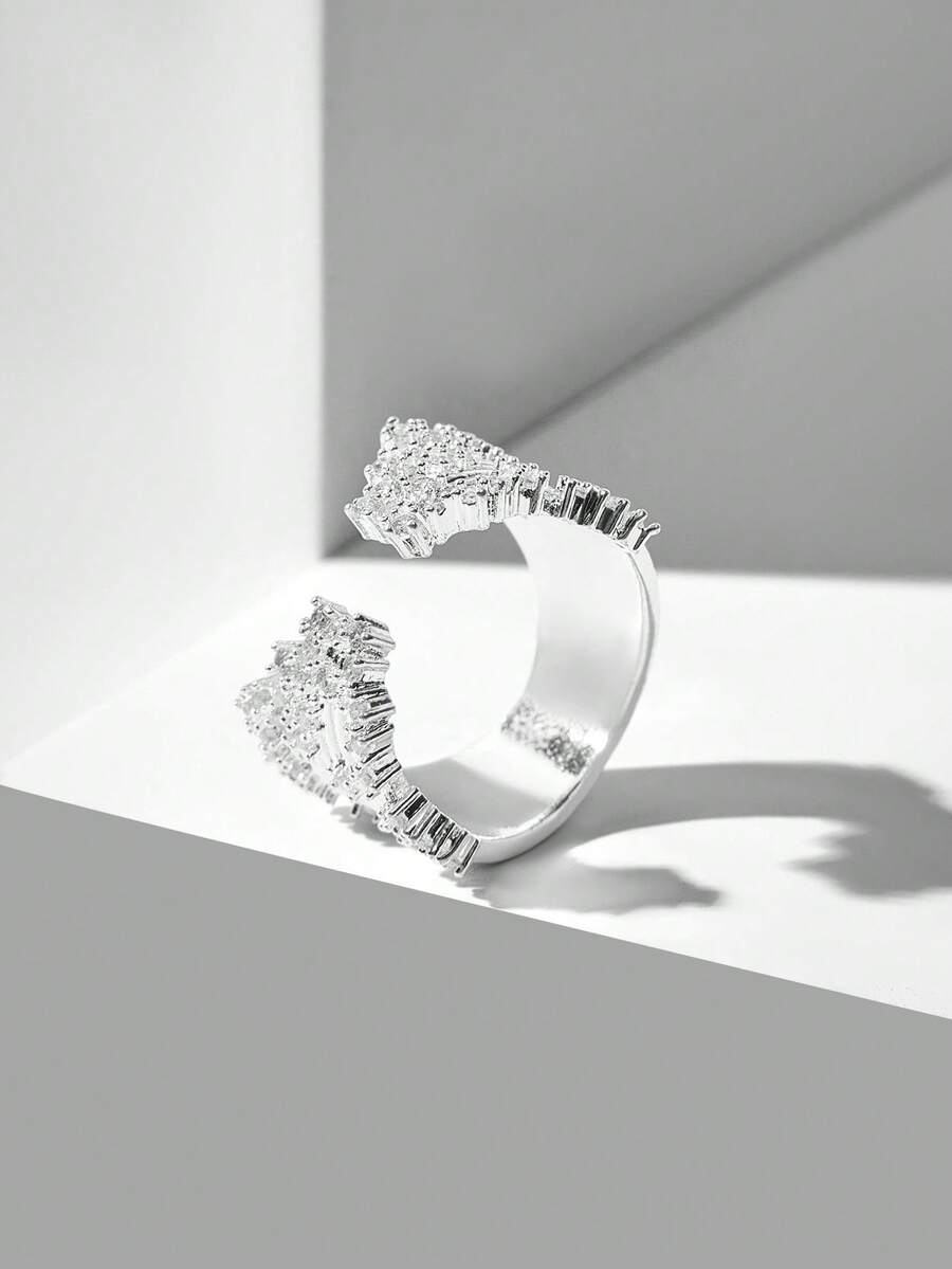 MOTF PREMIUM 18K GOLD PLATED STARRY SKY WOMEN'S SINGLE RING - Silver - View 2