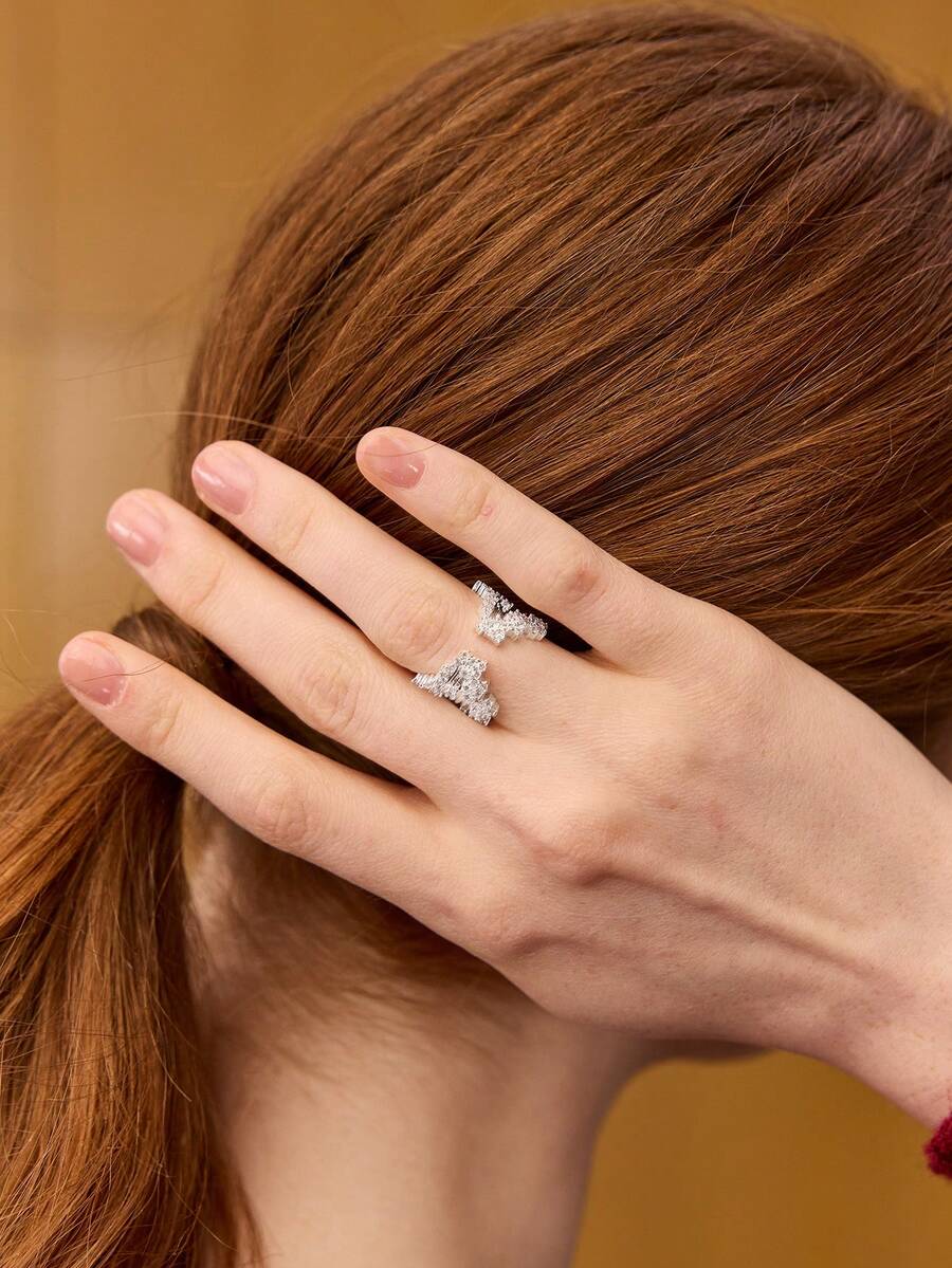 MOTF PREMIUM 18K GOLD PLATED STARRY SKY WOMEN'S SINGLE RING - Silver - View 1