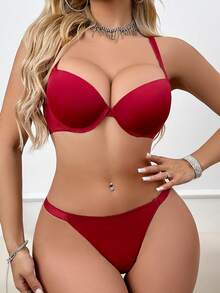 2pcs/Set Women's Underwear (With Underwire)