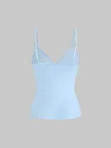 ROMWE J-Fashion Áo hai dây Y2K Abby với lớp lông giả có thể tháo rời dành cho nữ, thích hợp cho mùa đông. - Màu xanh lam - Xem 5