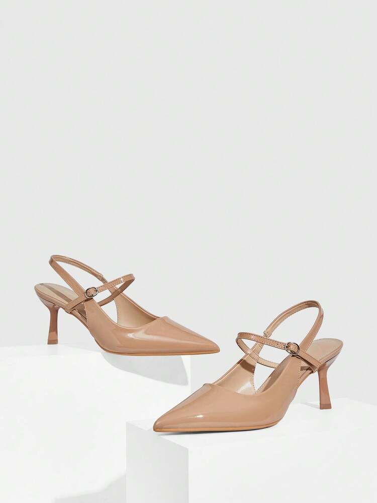 CUCCOO SZL Women's Pointed Toe Buckle Design Fashionable High Heels, Versatile For Daily Wear For Christmas