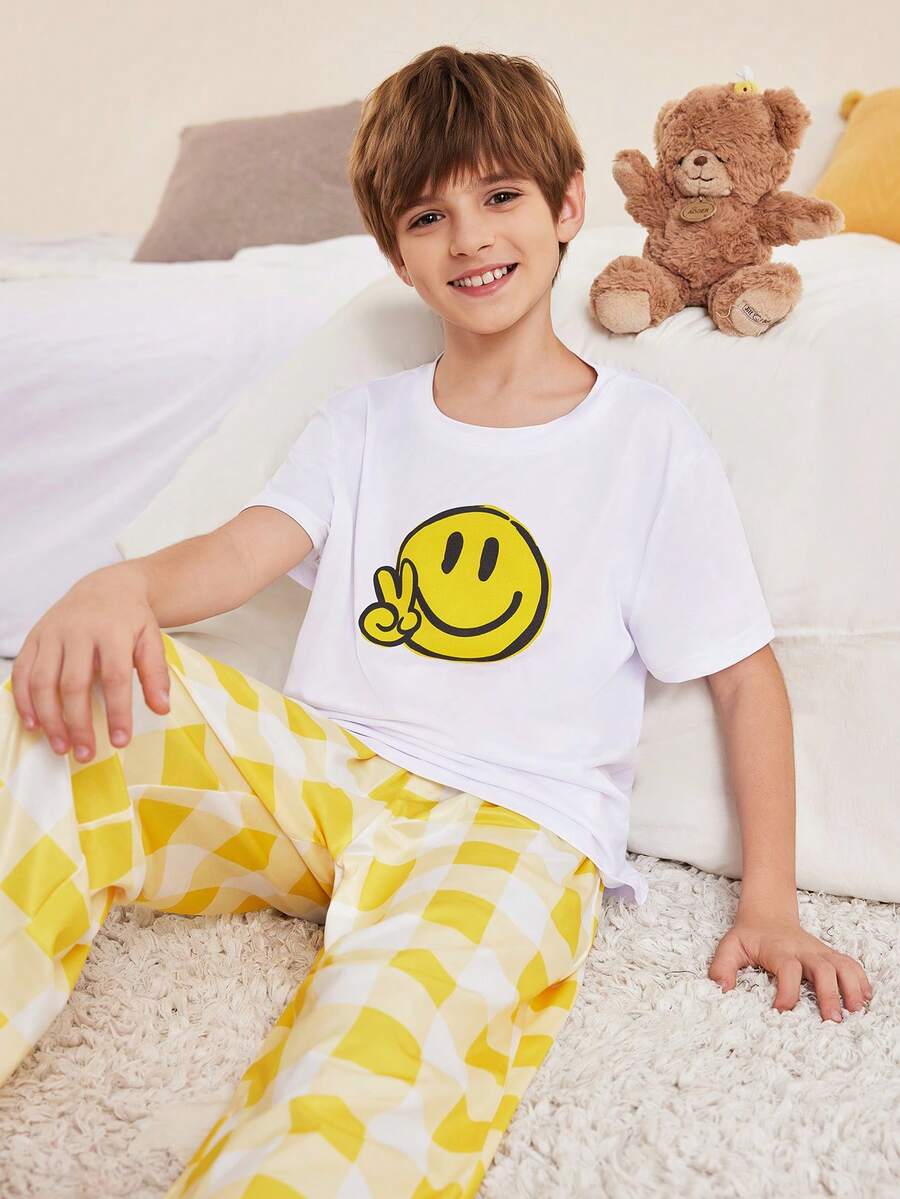Pijamas básicos suaves con estampado para niños y padres - Multicolor - Ver 1