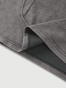 ROMWE MEN Street Life Men's Casual Street Fashion Graphic Print Round Neck T-Shirt - Dark Grey - View 5