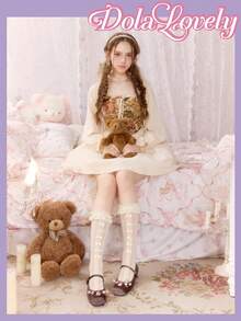 Dola Lovely 女士休闲平底鞋，饰有3D立体花朵图案，配有舒适的搭扣设计 - 咖啡棕 - 查看 2