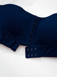 SHEIN Upgraded Front Closure Padded Push Up Bra, Easy To Wear - Navy Blue - View 7