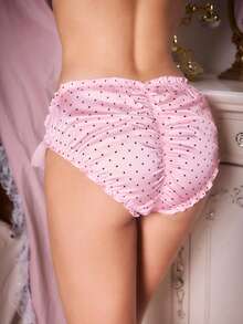 Women's Polka Dot Print Mesh Patchwork Comfortable Bikini Briefs