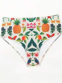 Swim Oasis Plus Size Women 3 PiecesTropical Print Tankini Swimwear Set With Long Pants - Multicolor - View 9