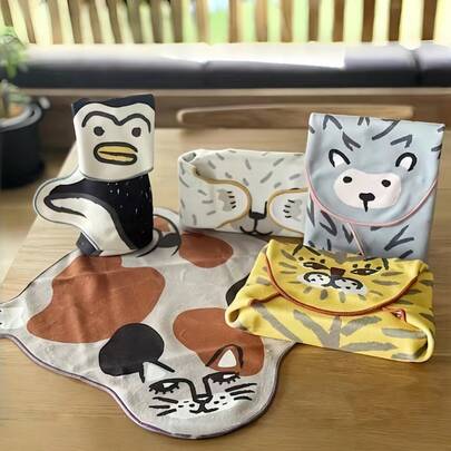 Joivida 可爱动物图案相机收纳布，防滑耐磨，魔术自粘，便携式化妆品收纳袋，不占空间，送朋友礼物，生日礼物，情人节礼物