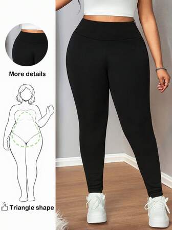 Truni 冬用 厚手 サーマルライニング ブラックレギンス ビッグサイズ