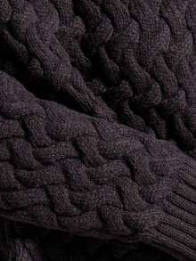 MYSTAURA Sweater Wanita Kasual Warna Polos dengan Kerah Tegak, Musim Gugur/Dingin - Dark Grey - View 8