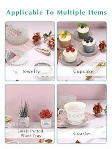 4pcs Glass Pillar Candle Holder Plates, Round Glass Candle Plates For Dinner Wedding Party Table Centerpieces (Transparent, Amber, Pink, Green, Blue, Black) Coasters For Wedding Valentine's Day Table Centerpieces Room Home Decor Coffee Coasters Ashtrays Festival Event Supplies Family Gathering Theme Party - Multicolor - View 7