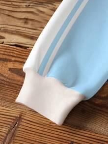 THE POWERPUFF GIRLS X SHEIN Tween Girl Blossom, Bubbles, Buttercup Pattern Crew Neck Long Sleeve Sweatshirt - White - View 4