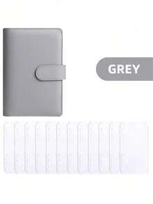 1pc A6 Budget Binder With Cash Envelopes, Cash Saving Book Budgeting Planne PU Leather Notebook Binder With 12 PCS A6 Binder Pockets, Cash Stuffing Folder Envelope System - Multicolor - View 13