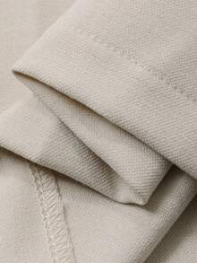 DAZY 女士休闲纯白色阔腿褶裥裤，秋冬款 - 米色 - 查看 9