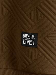 HIMLAND 男士休闲字母贴布圆领针织卫衣，秋季款