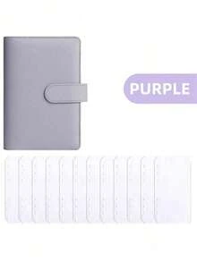1pc A6 Budget Binder With Cash Envelopes, Cash Saving Book Budgeting Planne PU Leather Notebook Binder With 12 PCS A6 Binder Pockets, Cash Stuffing Folder Envelope System - Multicolor - View 11