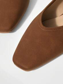 MOTF BAILARINAS DE PIEL DE PU CON PUNTA CUADRADA - Marrón - Ver 6