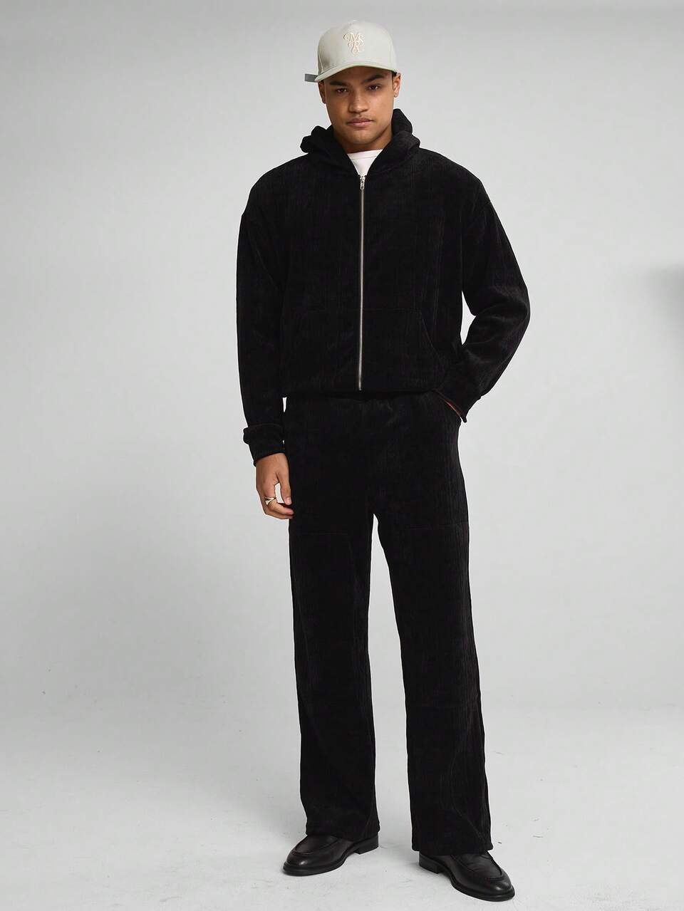Weite Bein strukturierte Jogginghose mit elastischem Kordelzug Taille Premium Co-Ord Unterteil nur FRÜHLING SOMMER Essentials