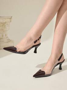 CUCCOO CHICEST Giày cao gót đen cổ điển dành cho nữ, giày bốt công sở thiết yếu cho phụ nữ chuyên nghiệp. - màu nâu - Xem 2