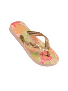 Havaianas HAV. KIDS 女士花卉图案休闲日常百搭舒适平底人字拖 - 玫瑰金 - 查看 2