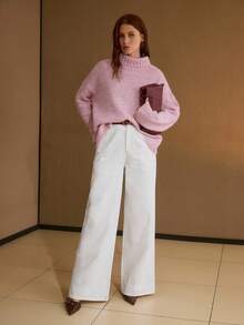 MOTF PREMIUM 女士棉斜纹阔腿西装裤 - 白色 - 查看 1