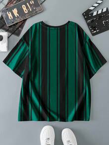 Rick and Morty X SHEIN Áo thun nam cổ tròn tay ngắn họa tiết hoạt hình và chữ Colorblock thường ngày, mùa hè - trắng - Xem 2