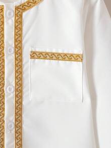 Young Boy's Long Sleeve Robe Shirt,Soft Comfortable Fabric Festival Daily Wear - White - View 7