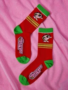 THE POWERPUFF GIRLS X SHEIN Women Crew Socks - Multicolor - View 3