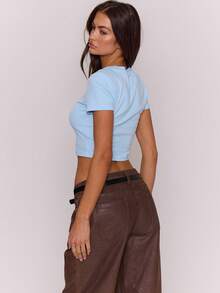 MUSERA Western Cowboy Print Cap Sleeve Crop Top Graphic Tees Boho Club Sexy Hoedown Graphic Tees Airport Holiday Nashville  Party