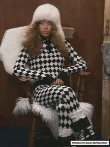 MUSERA Argyle Cross Knitted High Zip Neck Fitted Jumper Top Only Autumn Fall Winter Ski Vacation  Lounge Holidays Apres-Ski Aspen  Spring Sweater