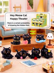 POKOJA LAND 1/6 chiếc Hộp bí ẩn Hey Meow Cat Joyful Theater Hình mèo dễ thương Bộ sưu tập trưng bày trên máy tính để bàn Đồ chơi nghệ thuật tình bạn tình cảm Đồ nhồi tất Giáng sinh Ý tưởng quà tặng ngày lễ Cottage Core Thẩm mỹ phải có - Nhiều màu - Xem 7