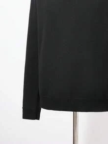 RONVEXI Men's Shirt Collar Patchwork Sweater, Autumn/Winter - Black - View 4